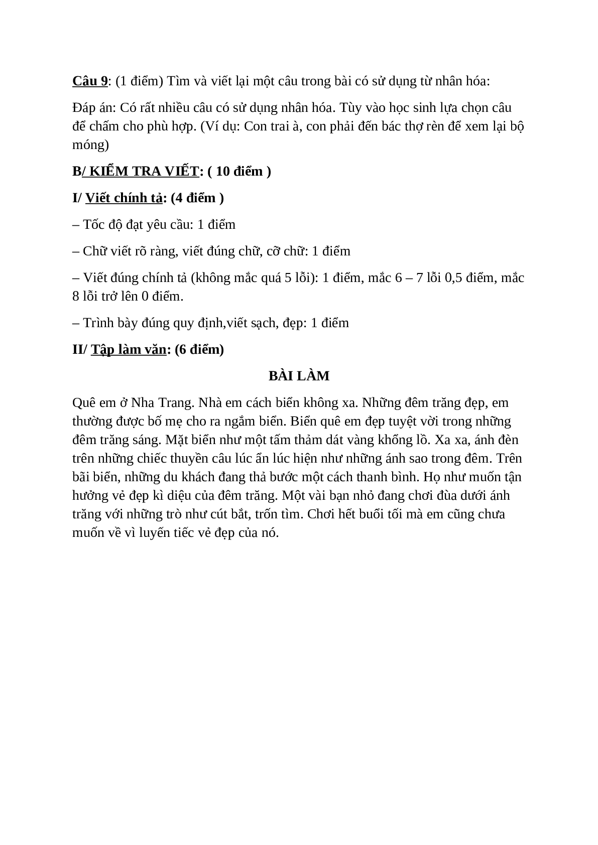 Đề kiểm tra cuối kì 2 môn Tiếng Việt lớp 3 có đáp án - đề số 2 (trang 5)