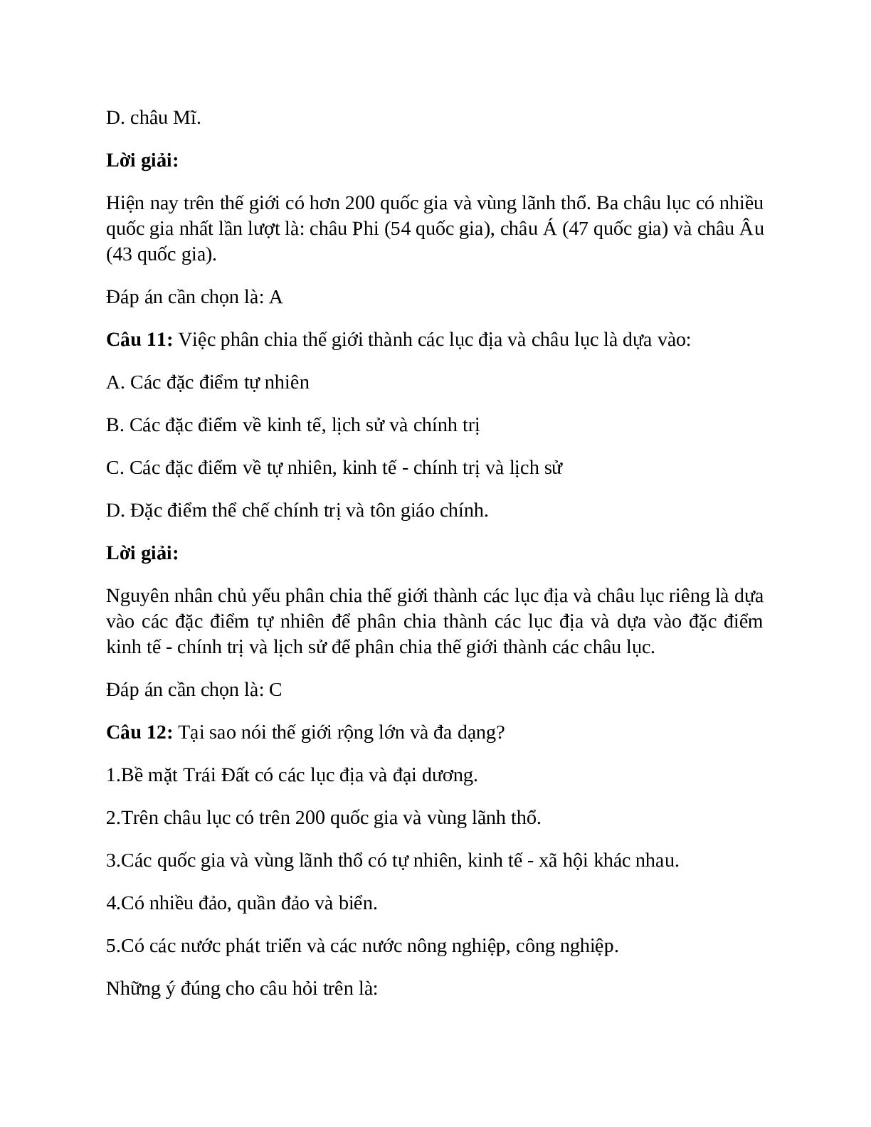 Địa Lí 7 Bài 25: Thế giới rộng lớn và đa dạng (trang 7)