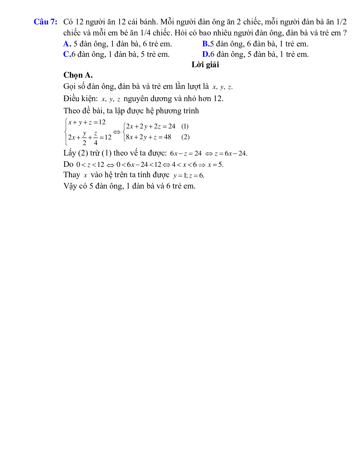 Giải bài toán bằng cách lập hệ phương trình bậc nhất ba ẩn (trang 4)
