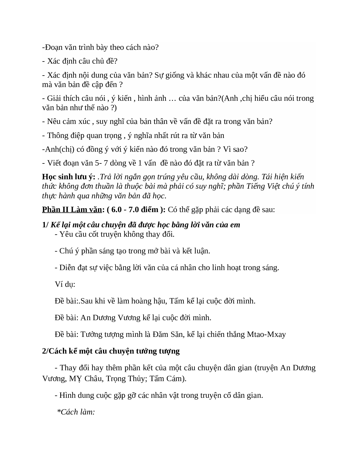 Đề cương ôn tập giữa kì 1 môn Ngữ Văn 10 đầy đủ nhất (trang 7)