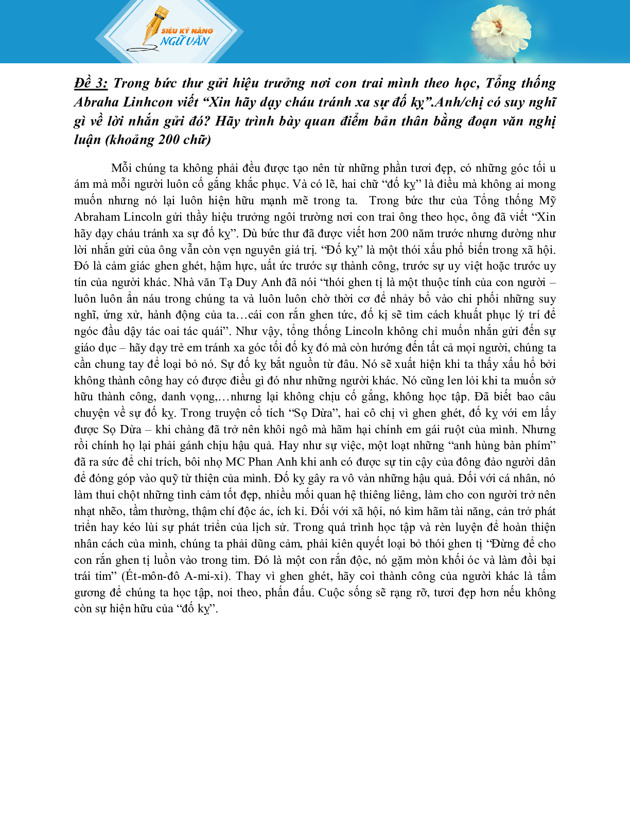 TỔNG HỢP 40 ĐỀ VĂN NGHỊ LUẬN XÃ HỘI CÓ CHỌN LỌC (trang 3)