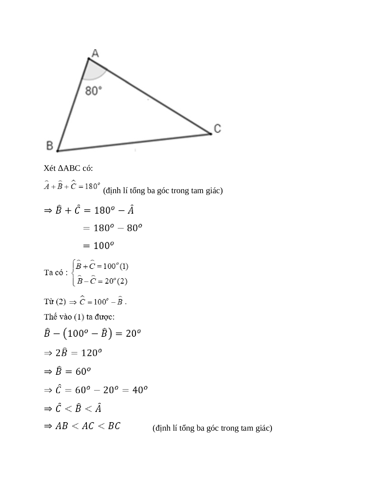 Trắc nghiệm Quan hệ giữa góc và cạnh đối diện trong một tam giác có đáp án – Toán lớp 7 (trang 4)