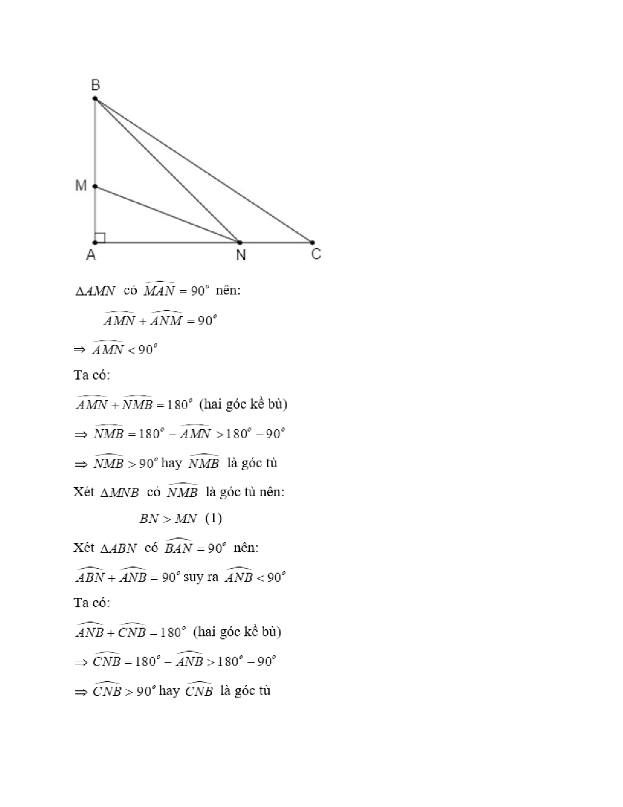 Trắc nghiệm Quan hệ giữa góc và cạnh đối diện trong một tam giác có đáp án – Toán lớp 7 (trang 7)