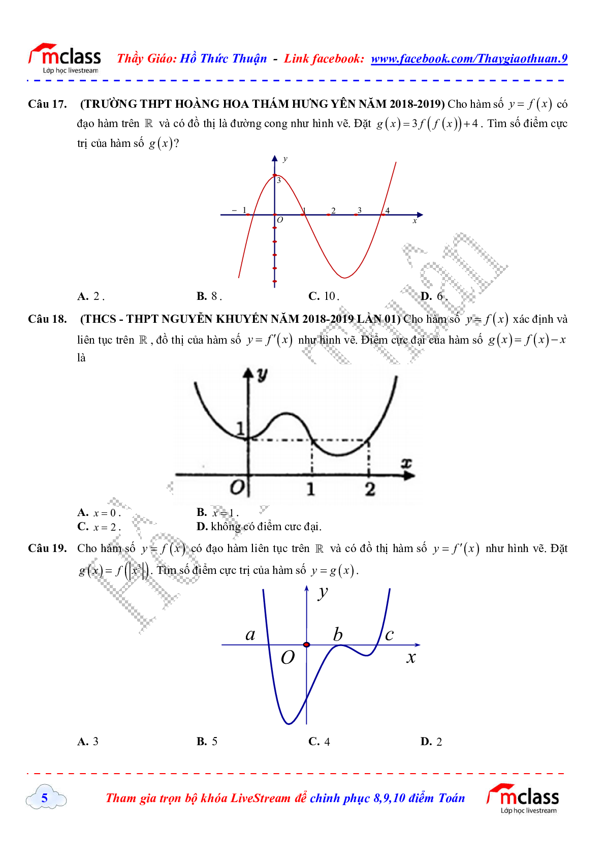 Tuyển chọn 22 câu trắc nghiệm ôn tập đồ thị hàm hợp vận dụng cao 8+, phần đơn điệu và cực trị hàm số (trang 5)