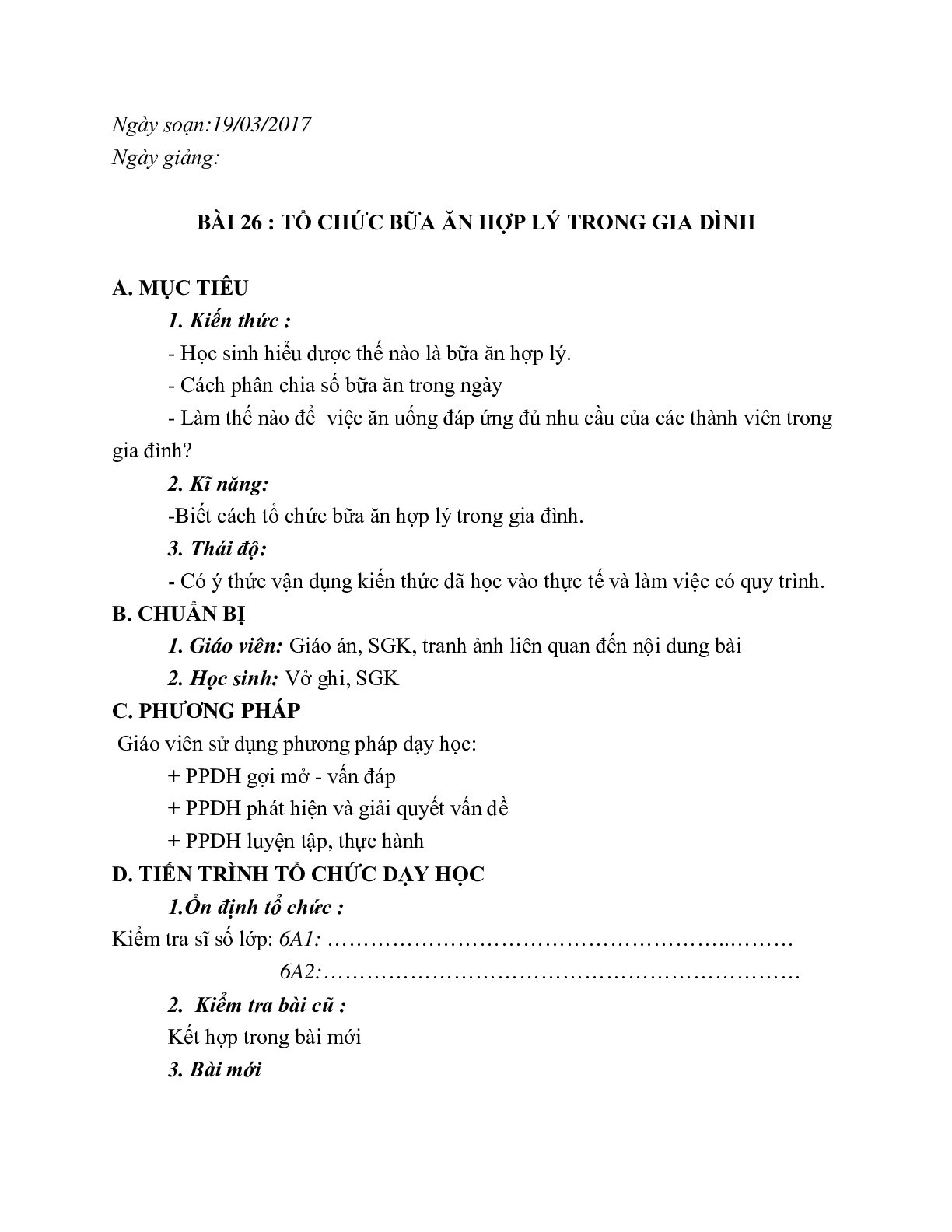 GIÁO ÁN CÔNG NGHỆ 6 BÀI 25: KIỂM TRA THỰC HÀNH: TRỘN DẦU GIẤM MỚI NHẤT – CV5512 (trang 4)