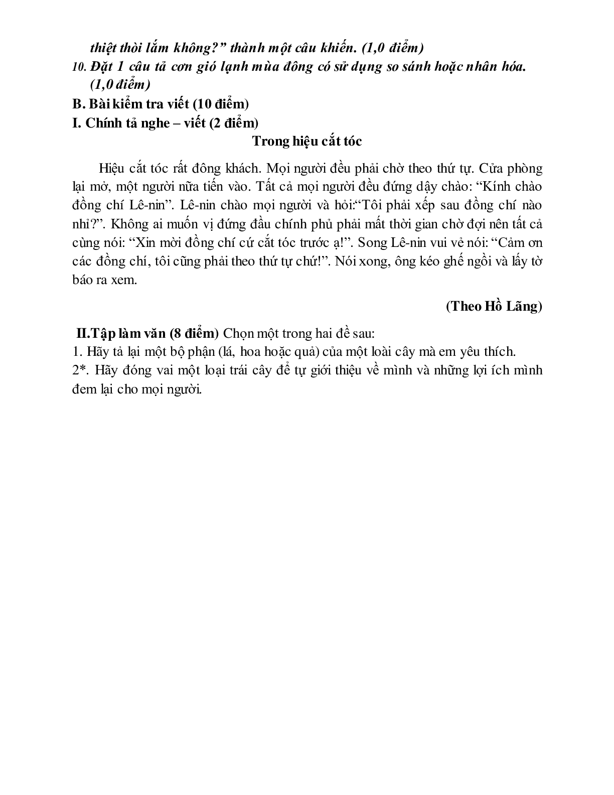 Đề thi giữa học kì 2 Tiếng việt lớp 4 (10 đề) (trang 3)