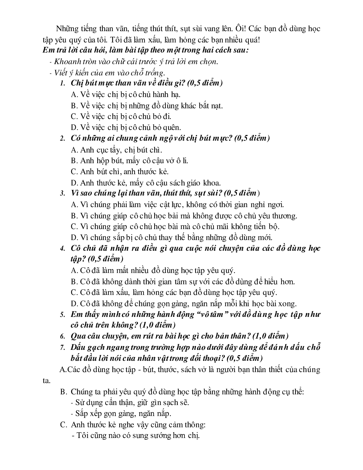 Đề thi giữa học kì 2 Tiếng việt lớp 4 (10 đề) (trang 5)