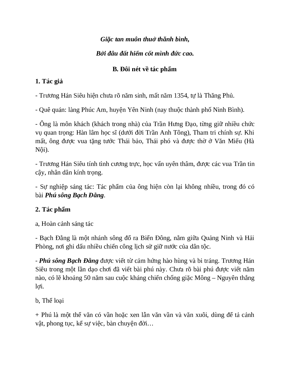 Phú sông Bạch Đằng - Tác giả tác phẩm – Ngữ văn lớp 10 (trang 4)