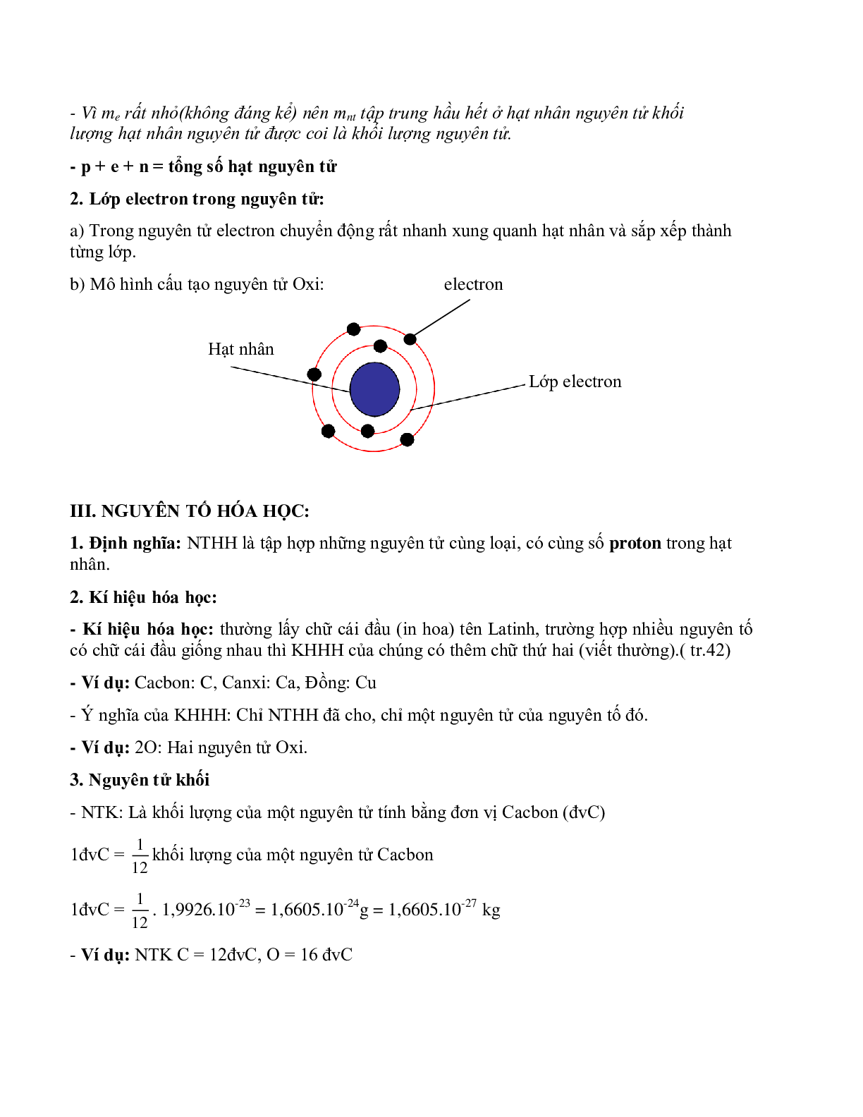 Hệ thống Kiến thức Hóa học lớp 8 chọn lọc (trang 2)