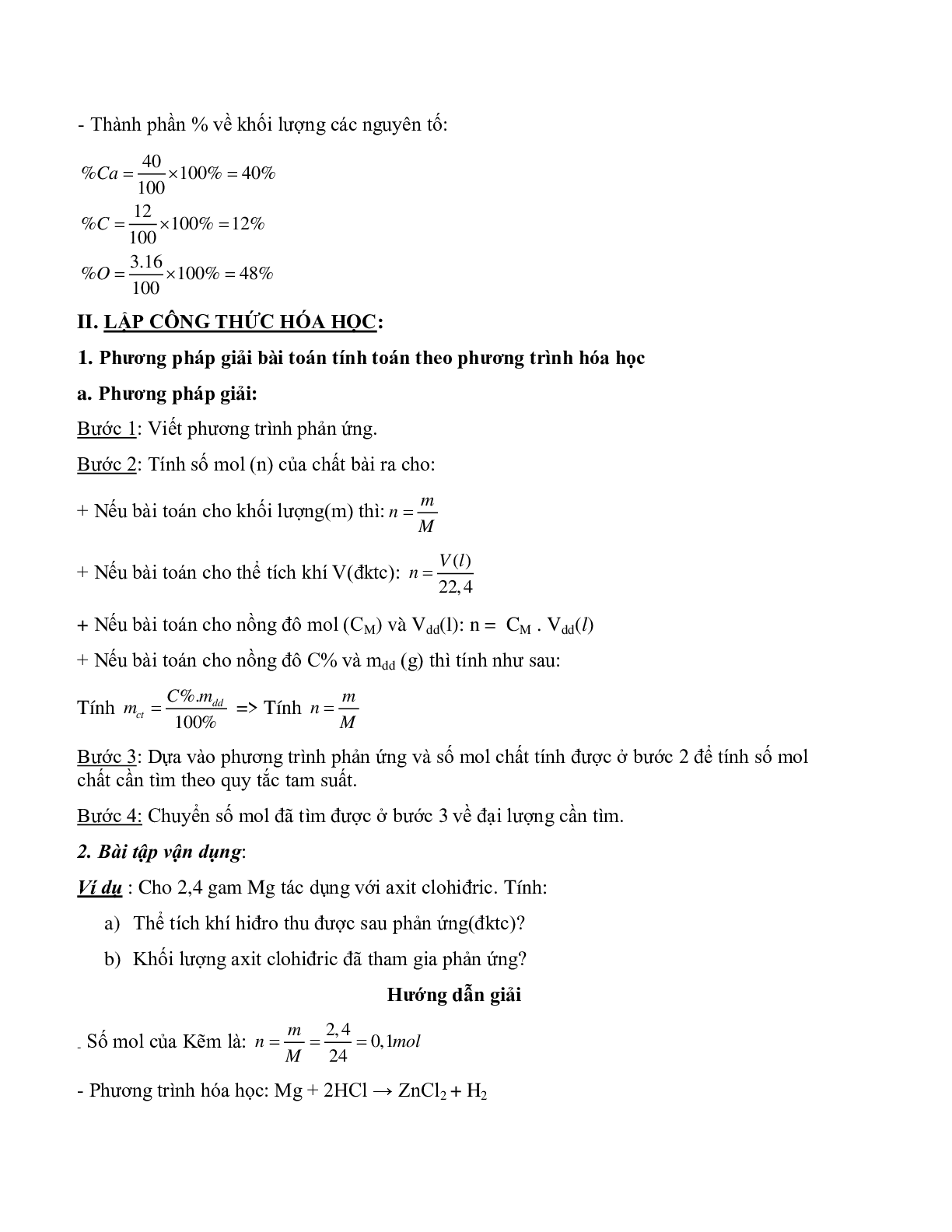 Hệ thống Kiến thức Hóa học lớp 8 chọn lọc (trang 6)