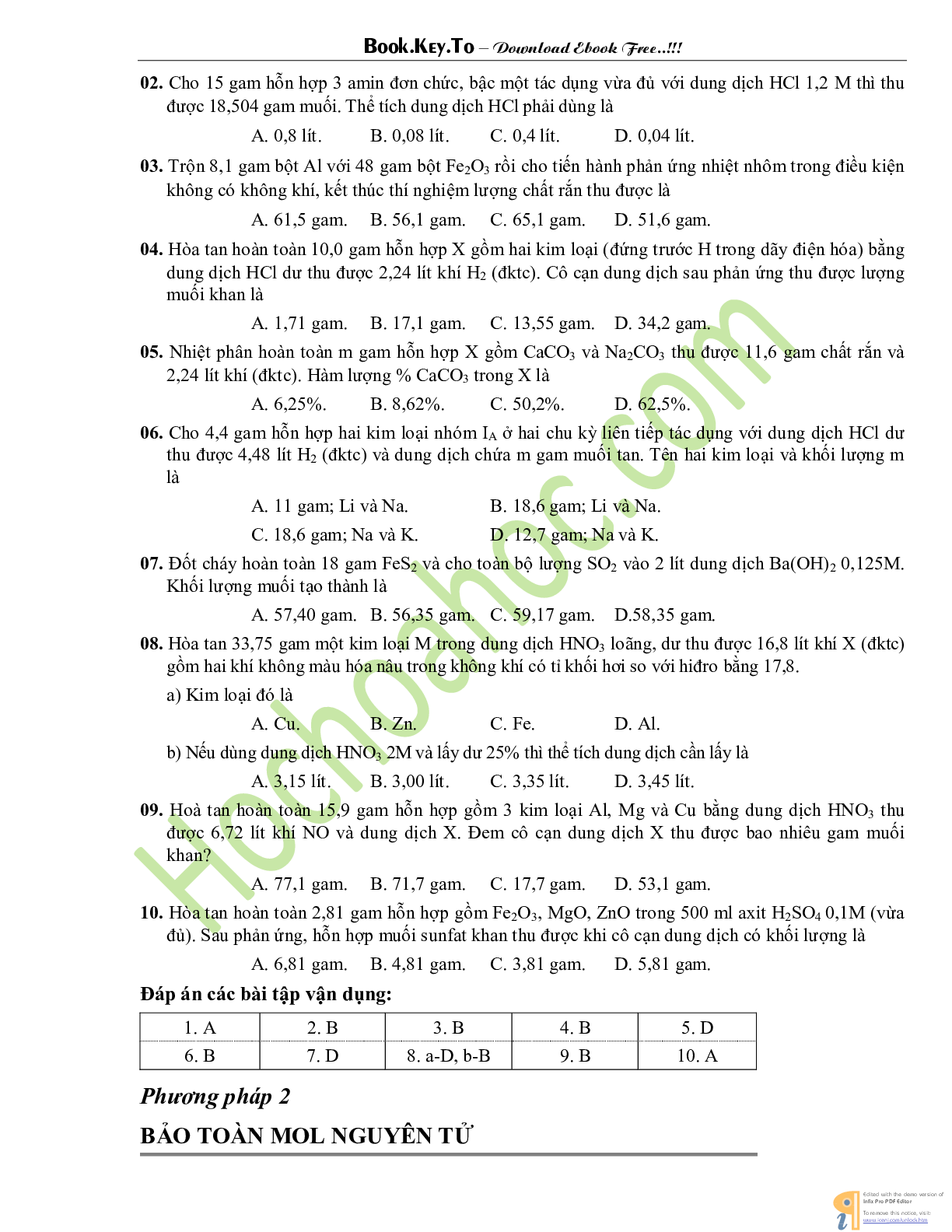 10 Phương pháp giải nhanh bài tập trắc nghiệm hóa học có đáp án (trang 7)