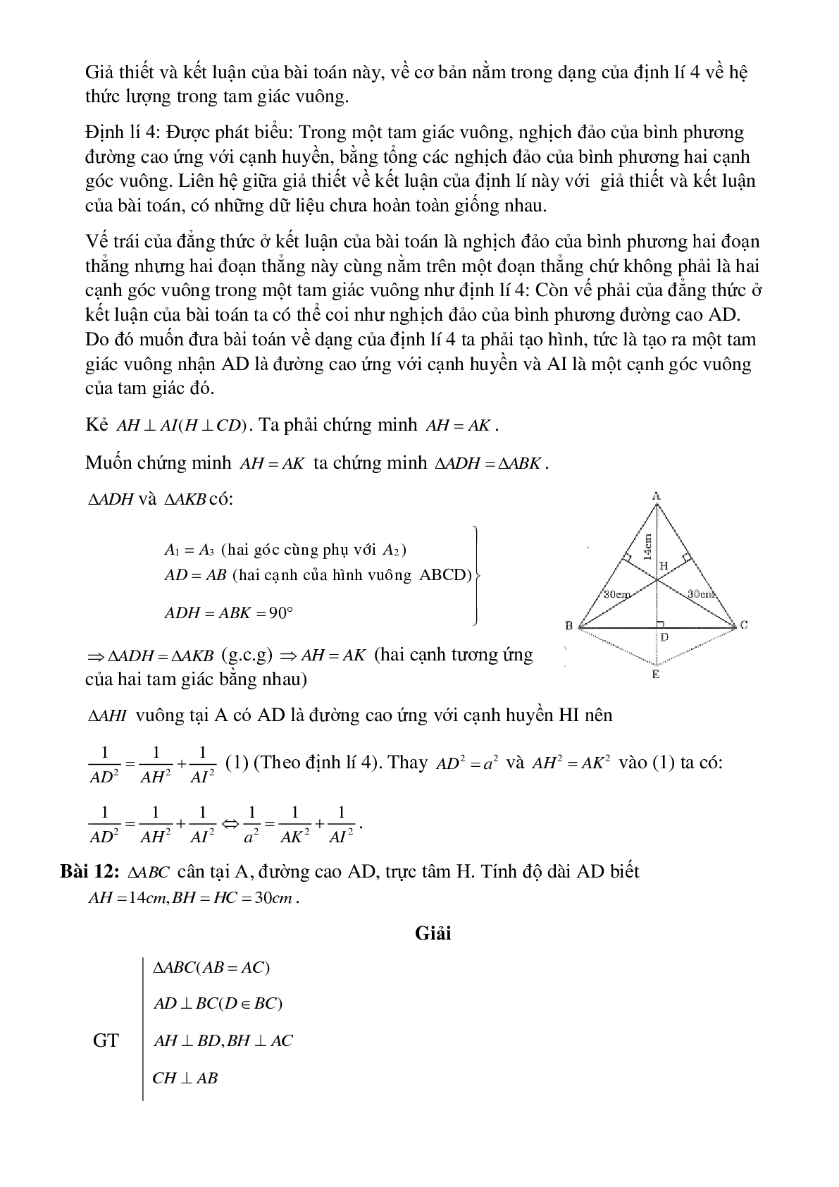 Bài tập ôn tập chương I hình học 9 chọn lọc, có đáp án (trang 9)