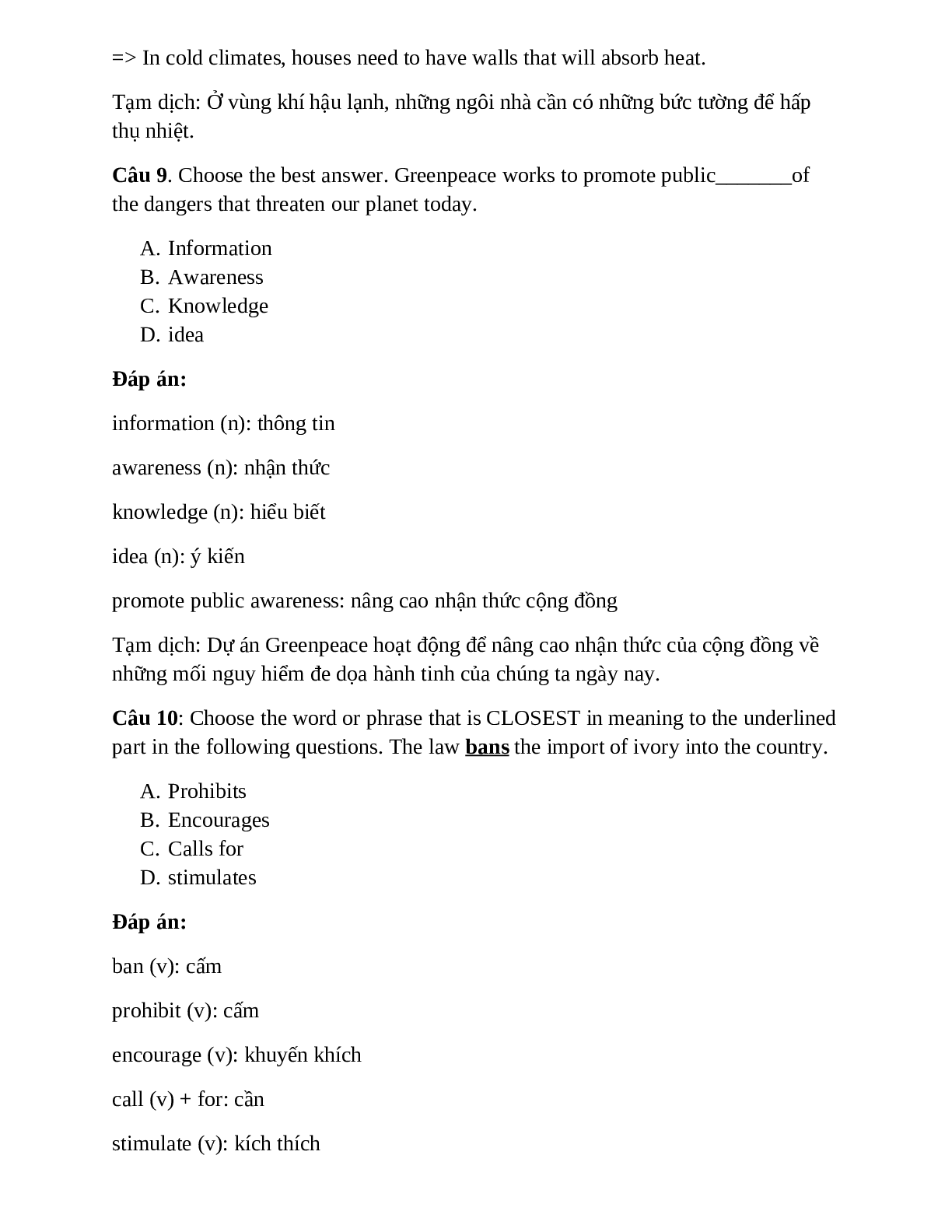 14 câu Trắc nghiệm Tiếng Anh lớp 11 Unit 6 có đáp án năm 2023 (trang 5)