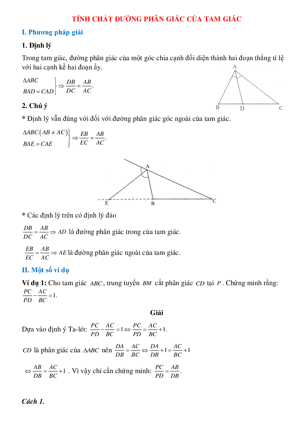 Tính chất đường phân giác của tam giác (trang 1)