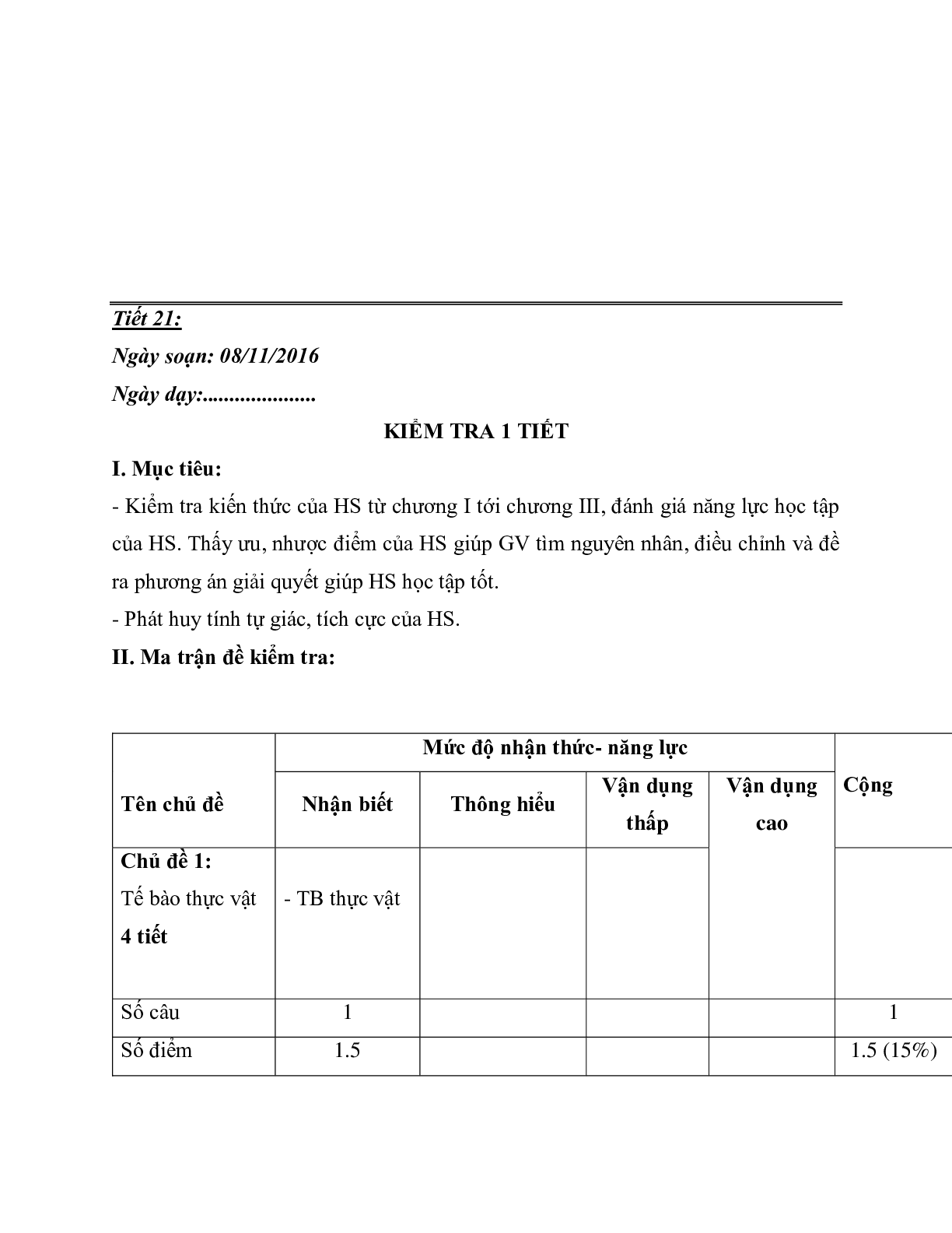 Giao Án Sinh Hoc 6 Ôn tập GHKI mới nhất - CV5512 (trang 6)