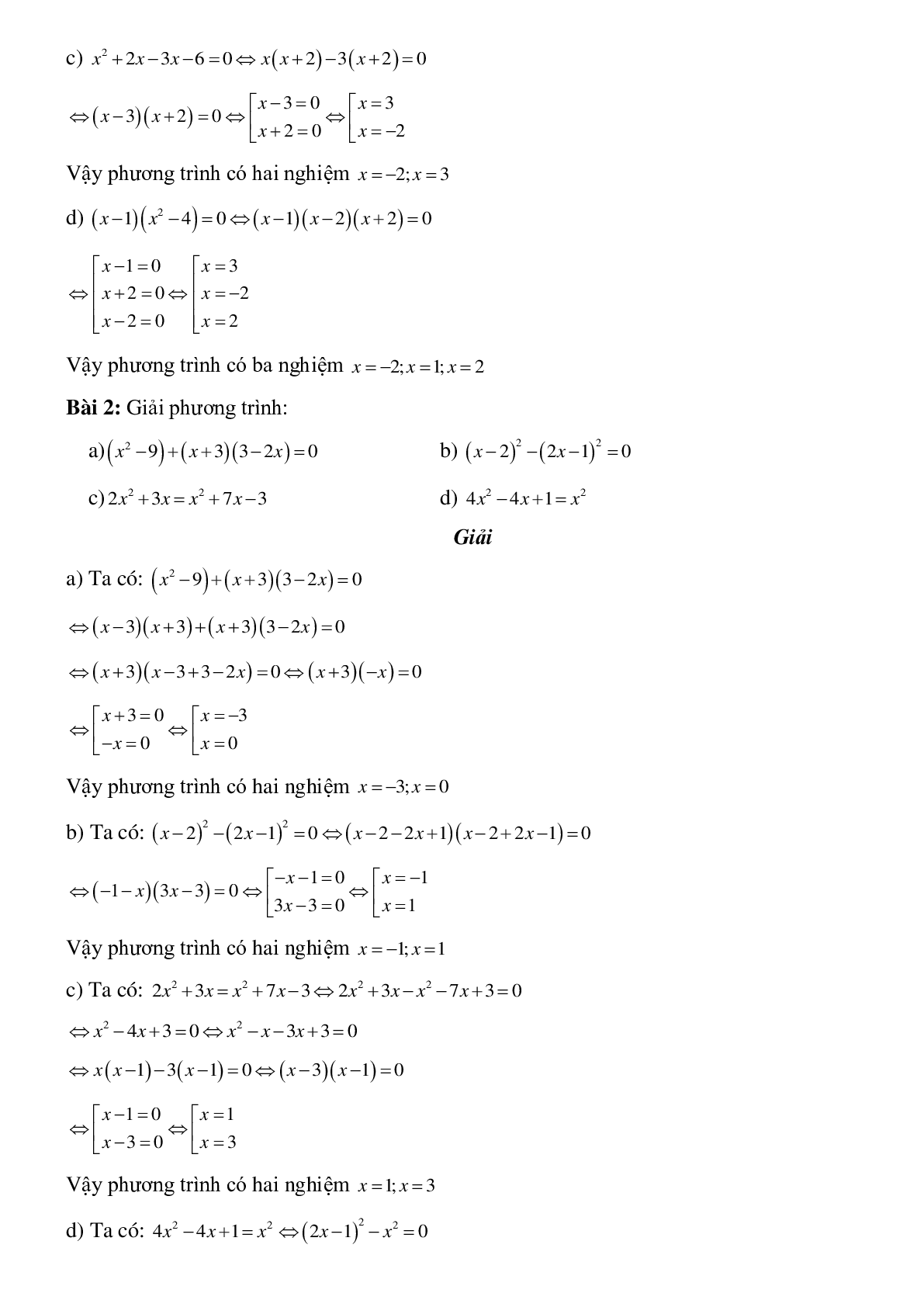 Phương pháp giải và bài tập về Phương trình tích toán lớp 8 chọn lọc (trang 2)