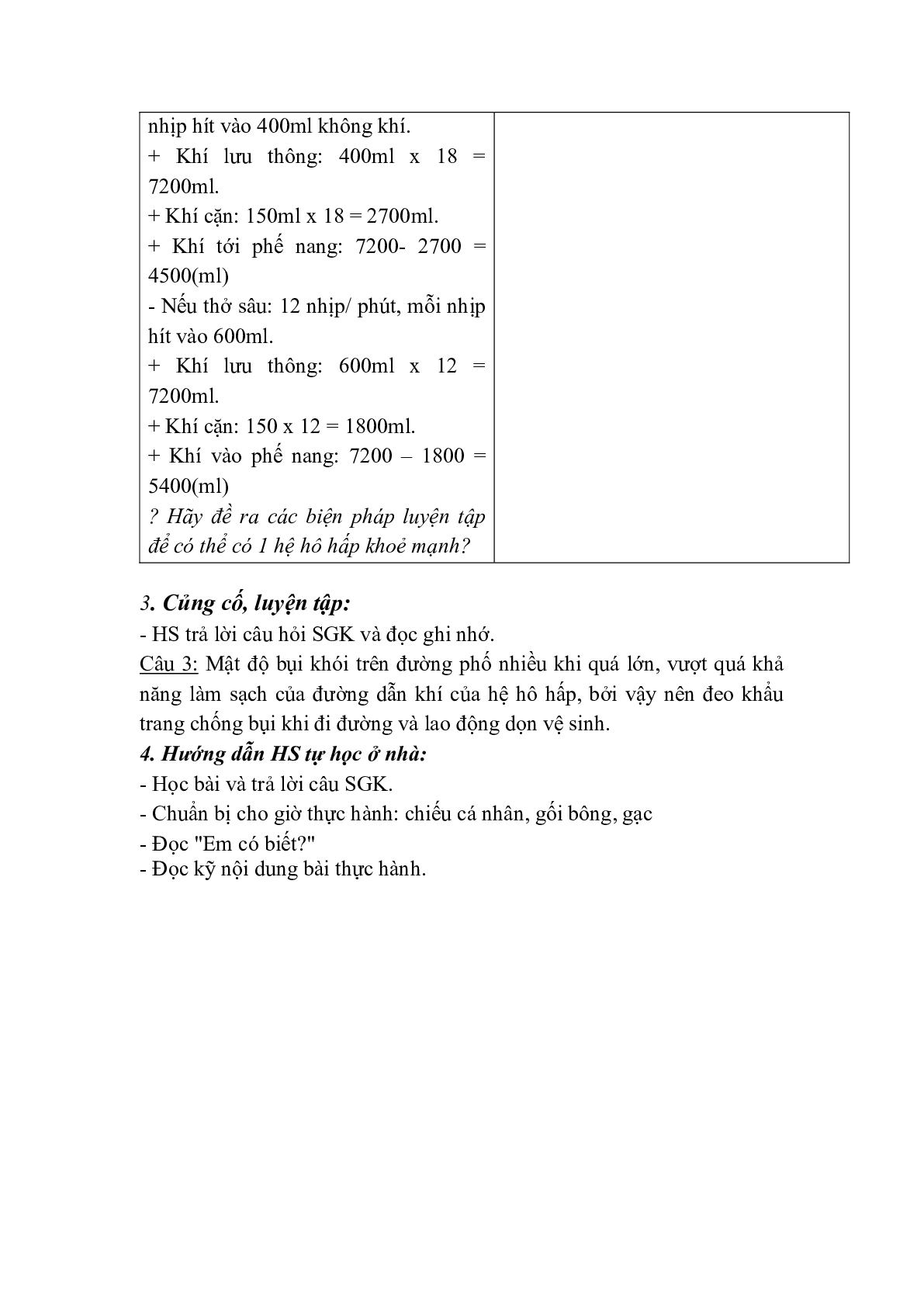 Giáo án Sinh học 8 Bài 22: Vệ sinh hô hấp mới, chuẩn nhất (trang 3)