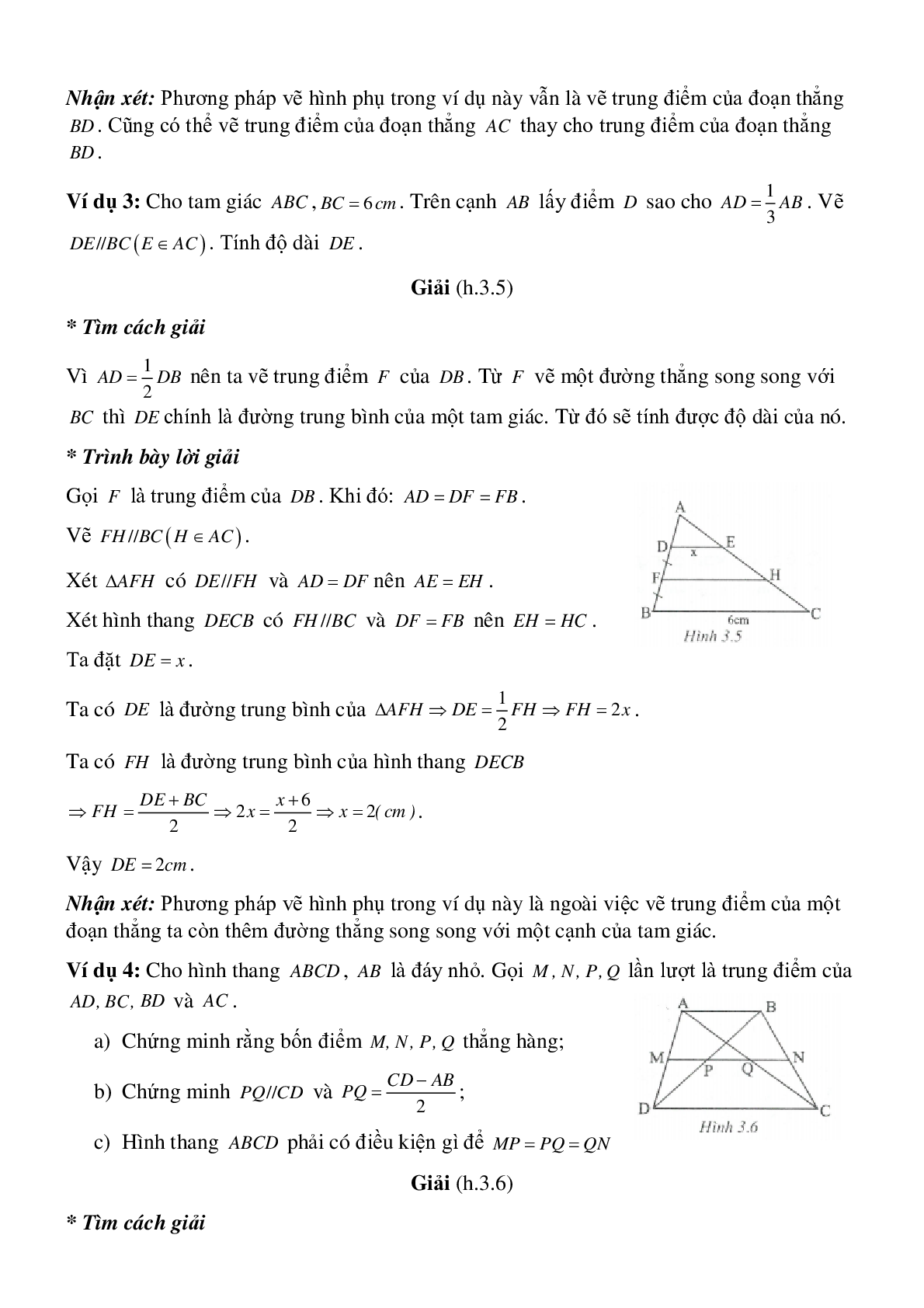Đường trung bình của tam giác, của hình thang (trang 3)
