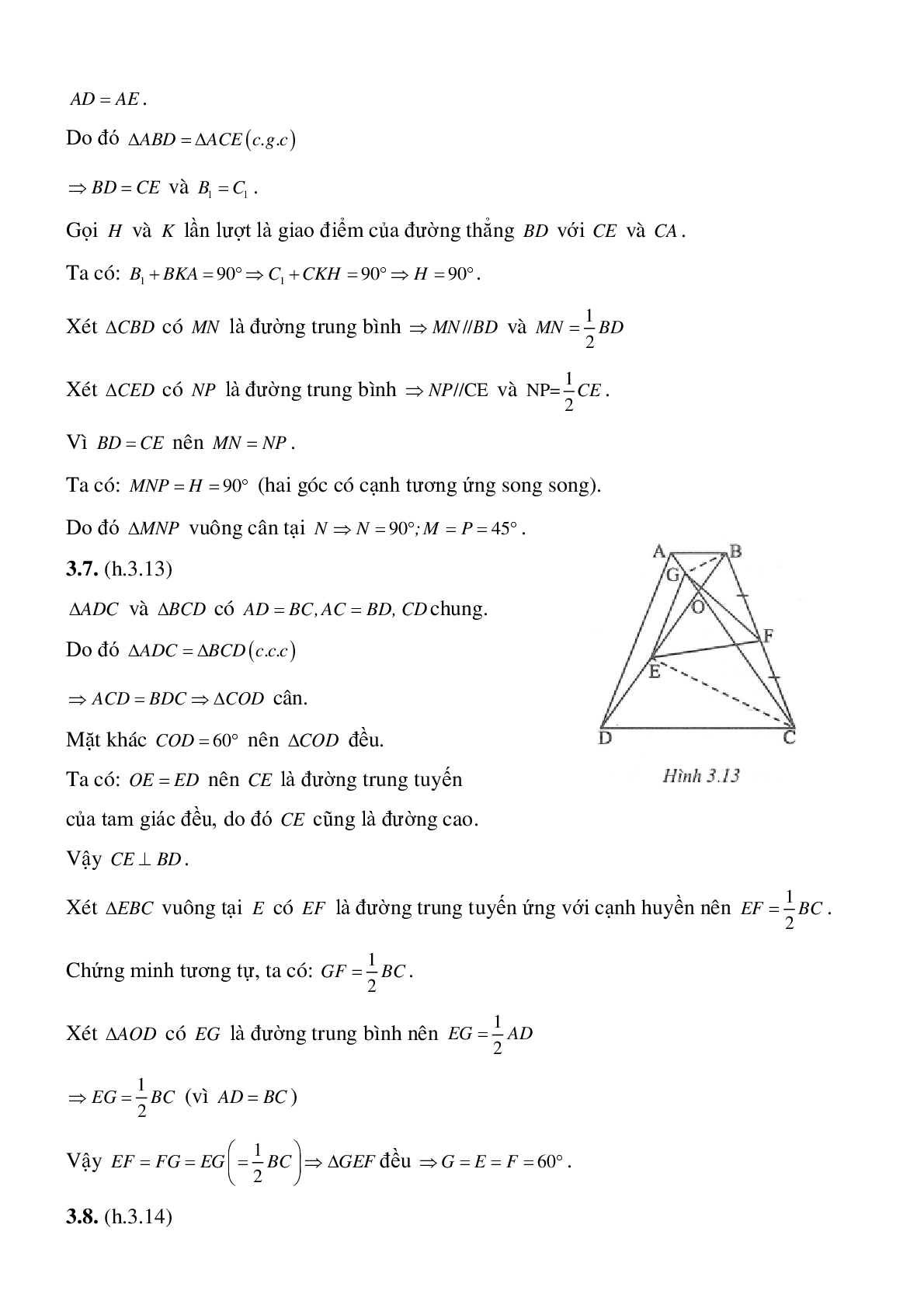 Đường trung bình của tam giác, của hình thang (trang 8)