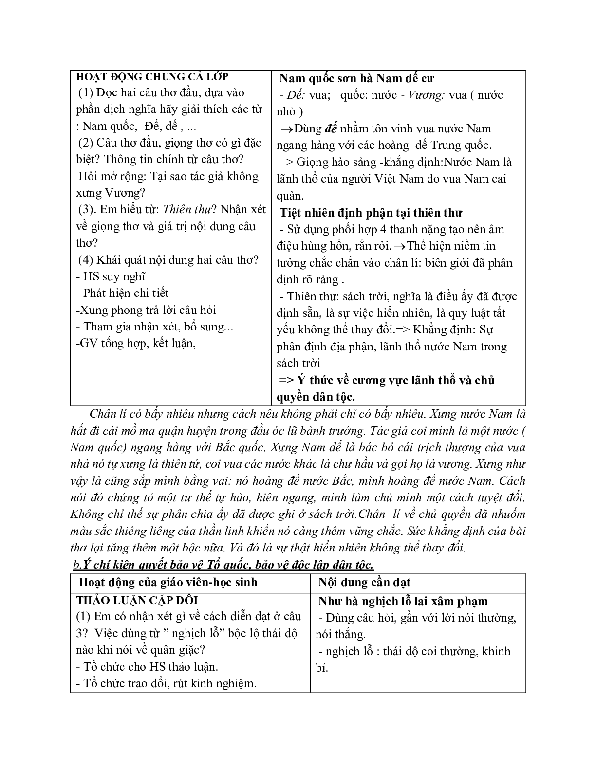 Giáo án ngữ văn lớp 7 Tuần 5 Tiết 17: Sông núi nước Nam mới nhất (trang 5)