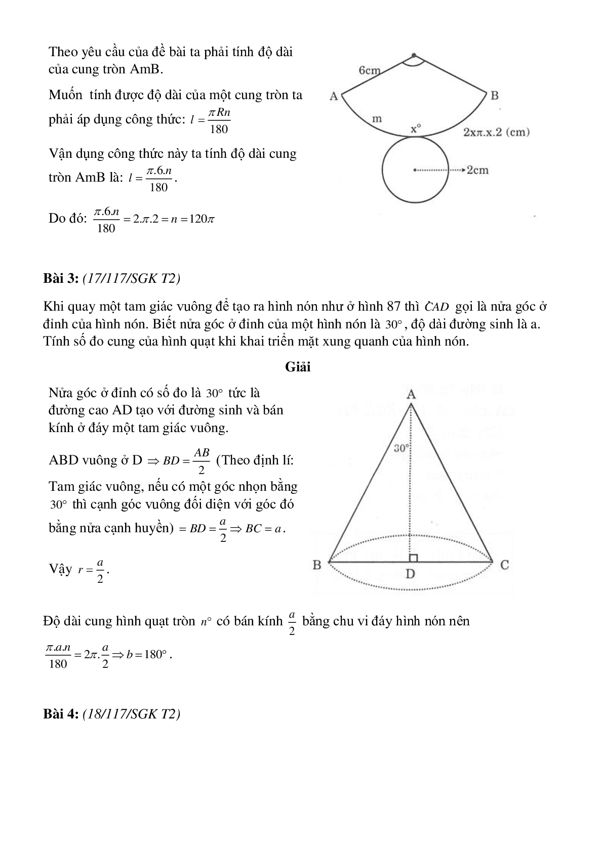 50 Bài tập Hình nón - Hình nón cụt - Diện tích xung quanh và thể tích của hình nón, hình nón cụt (có đáp án)- Toán 9 (trang 3)