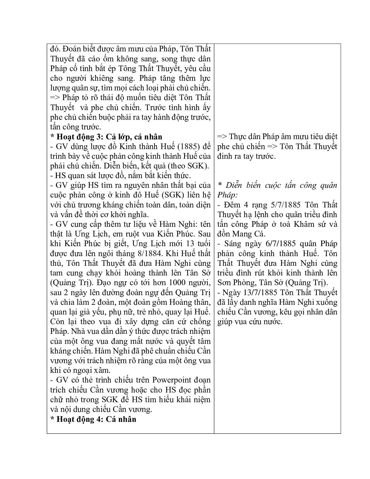 Giáo án Lịch sử 11 Bài 21 phong trào yêu nước chống Pháp của nhân dân Việt Nam trong những năm cuối thế kỉ XIX mới nhất (trang 4)