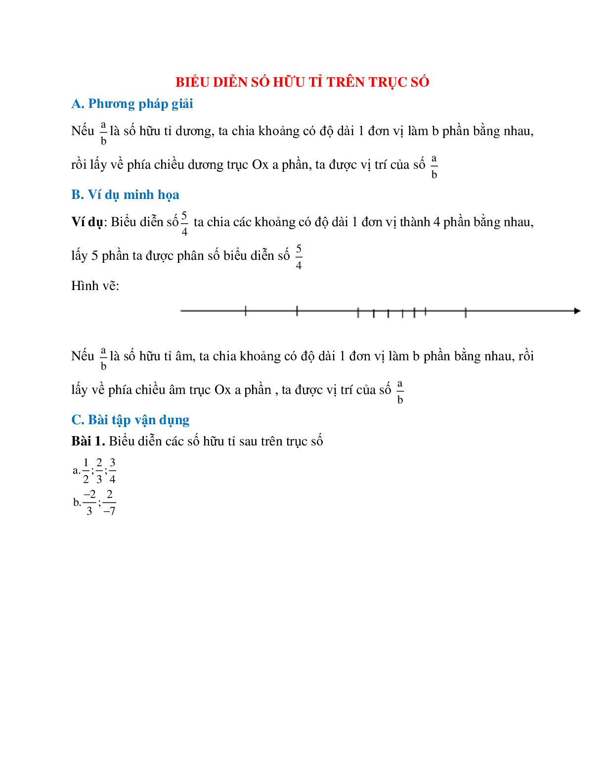 Phương pháp biểu diễn số hữu tỉ trên trục số (trang 1)