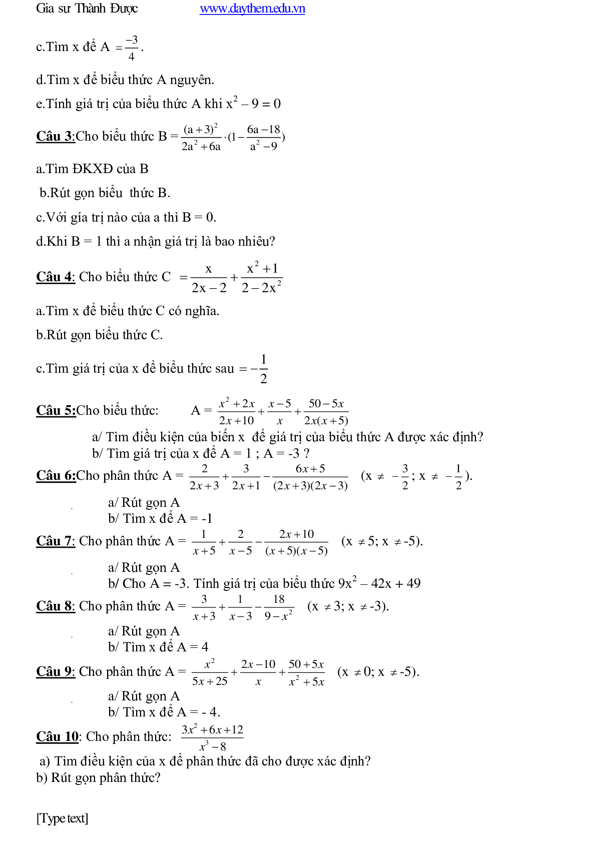 Bài tập ôn tập toán 8 học kì 1 cơ bản, nâng cao (trang 6)