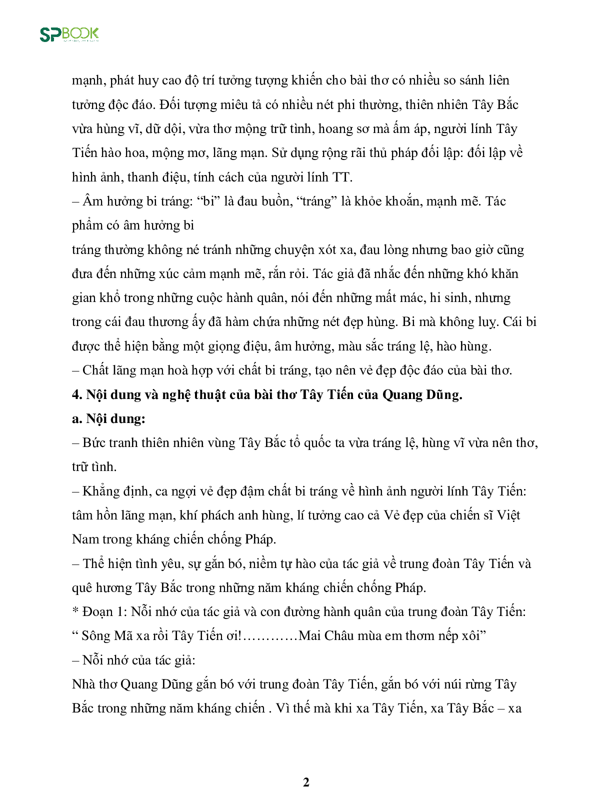 Kiến thức cơ bản và những dạng đề thi về bài Tây Tiến - Quang Dũng môn Văn lớp 12 (trang 2)