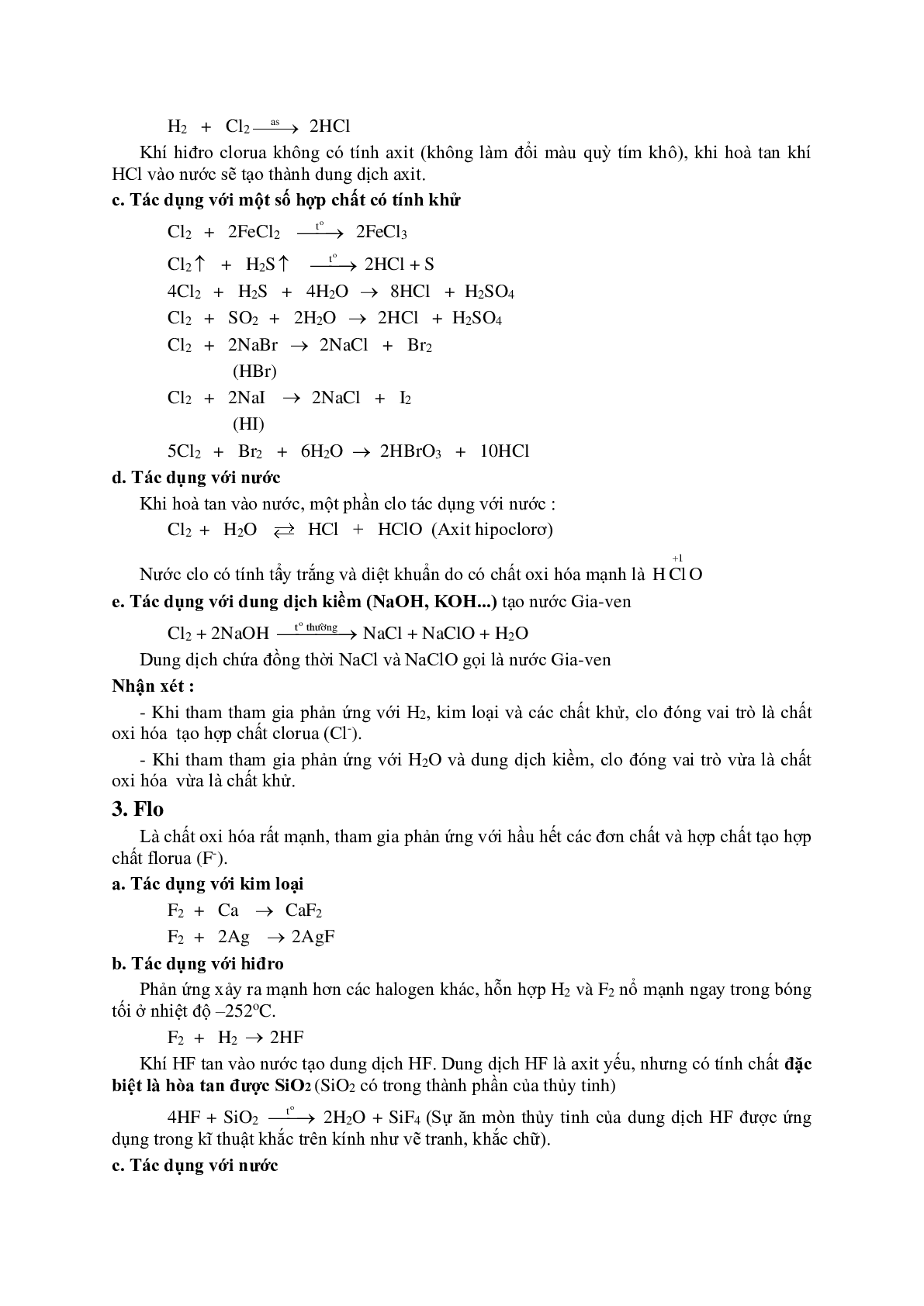 Lý thuyết và bài tập trắc nghiệm Chương Nhóm halogen môn Hóa lớp 10 có đáp án (trang 2)