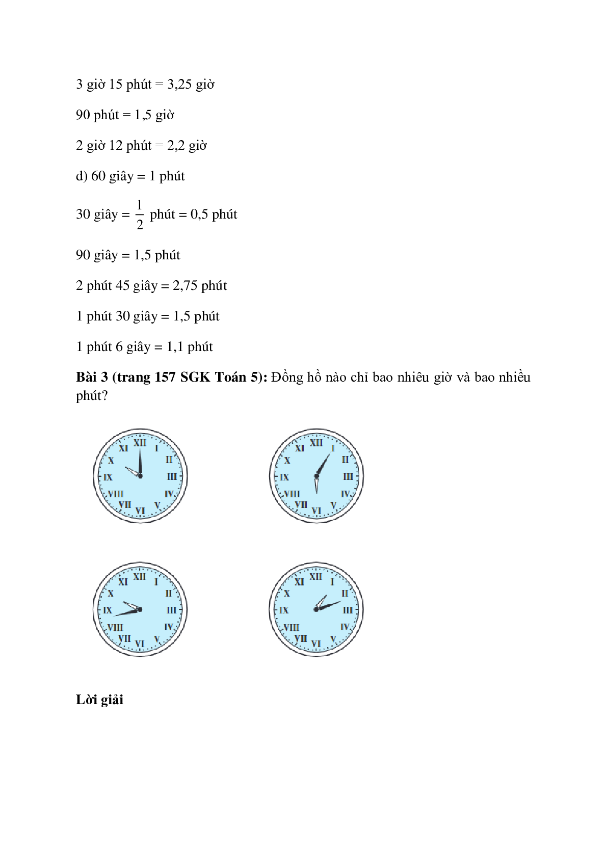 Toán lớp 5 trang 156, 157 Ôn tập về đo thời gian (trang 4)