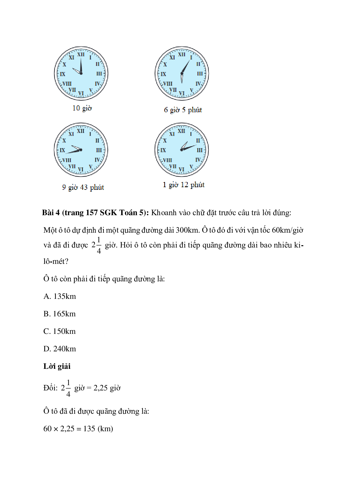 Toán lớp 5 trang 156, 157 Ôn tập về đo thời gian (trang 5)