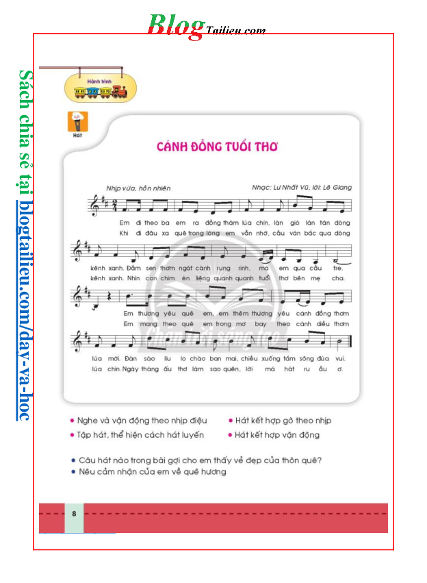 Âm nhạc lớp 3 Chân trời sáng tạo pdf (trang 8)