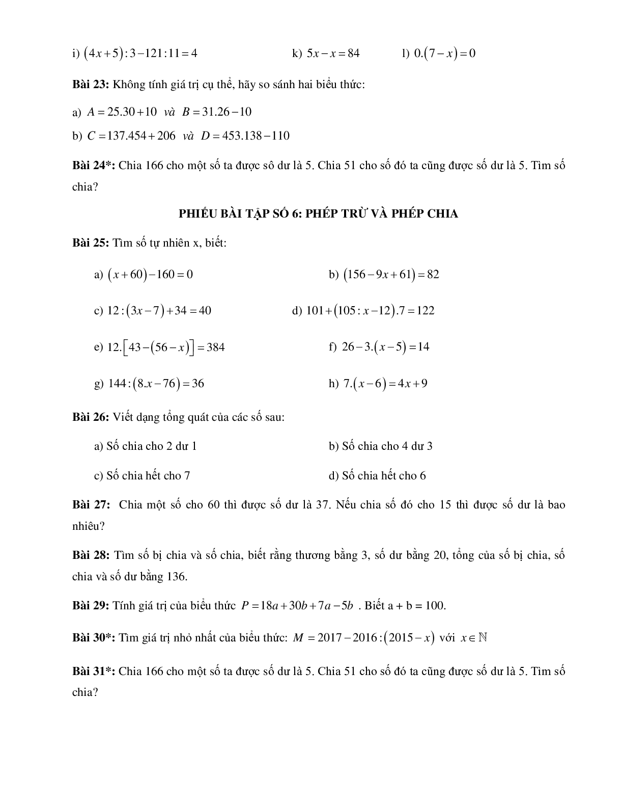 Bài tập tuần cả năm Toán 6 (trang 5)