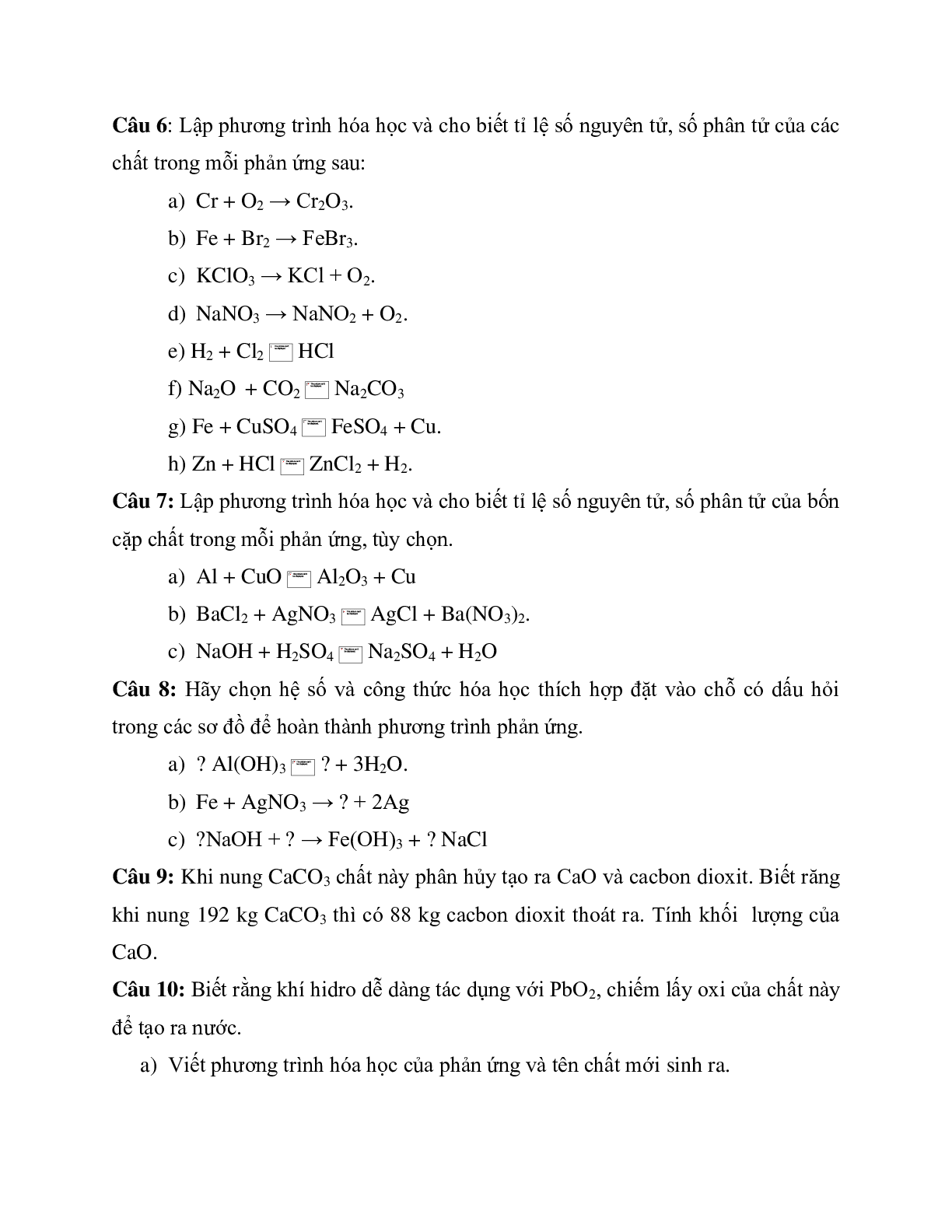 Chuyên đề Phản ứng hóa học môn Hóa học lớp 8 (trang 3)