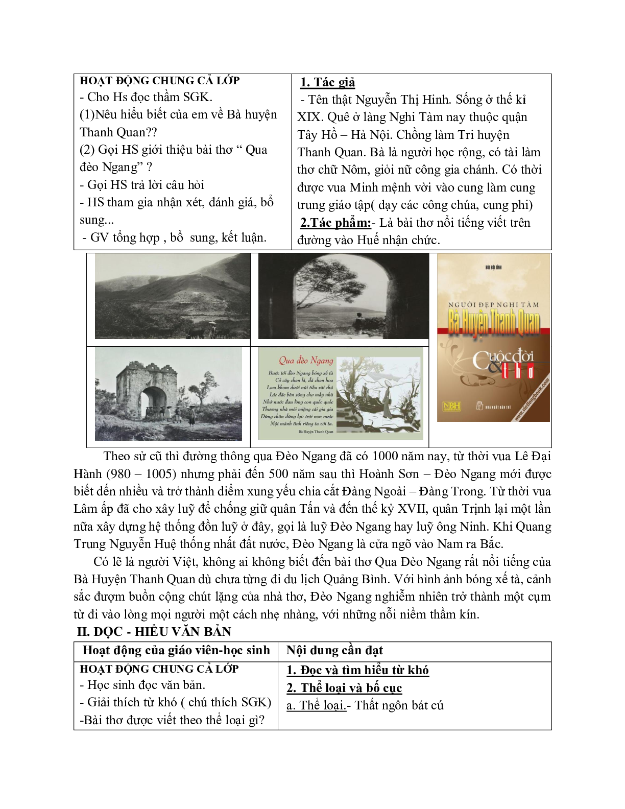 Giáo án ngữ văn lớp 7 Tuần 8 Tiết 29: Qua đèo ngang mới nhất (trang 3)