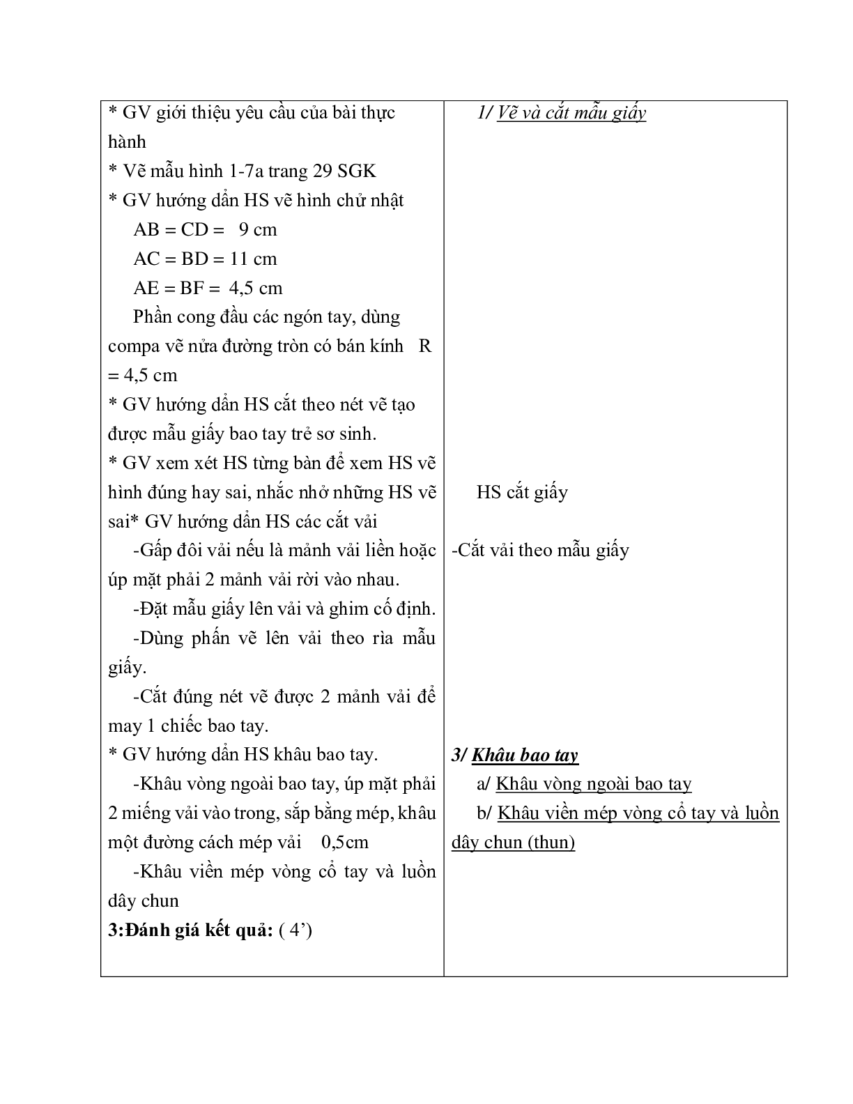 GIÁO ÁN CÔNG NGHỆ 6 BÀI 30: THỰC HÀNH: CẮT KHÂU BAO TAY TRẺ SƠ SINH (T1) MỚI NHẤT – CV5555 (trang 2)