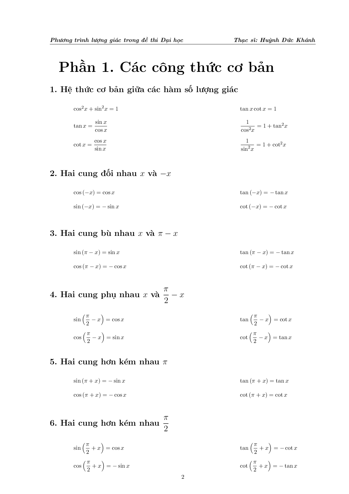 Phương trình lượng giác trong đề thi Đại học (trang 3)