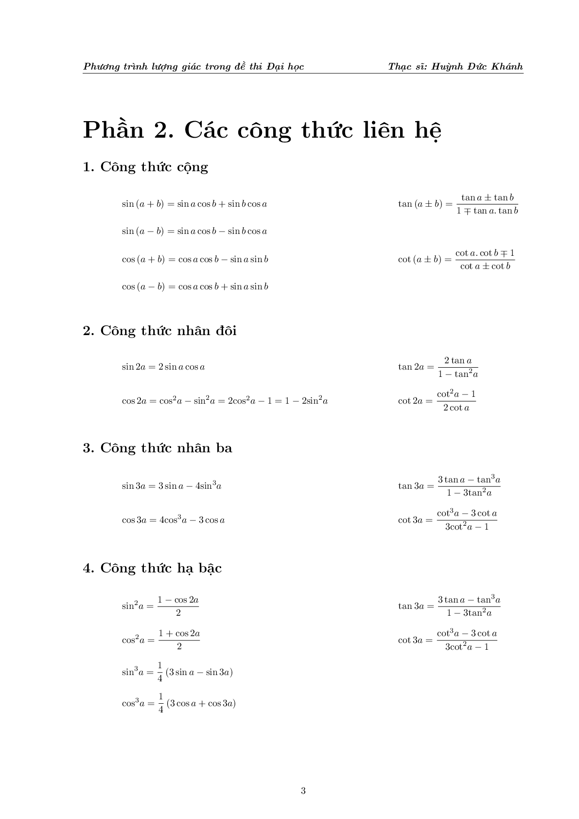 Phương trình lượng giác trong đề thi Đại học (trang 4)