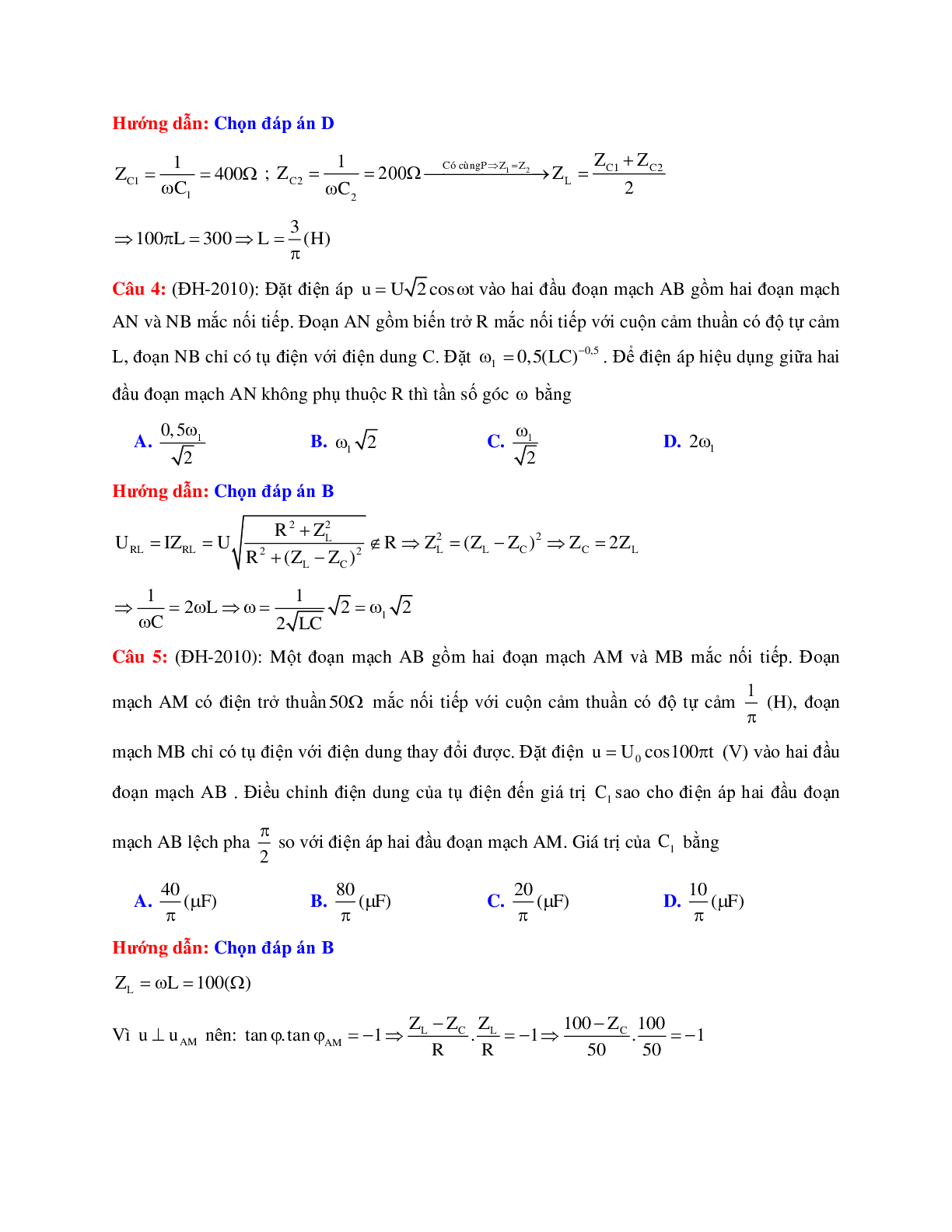 Giải nhanh chuyên đề Điện xoay chiều môn Vật lý lớp 12 (trang 2)