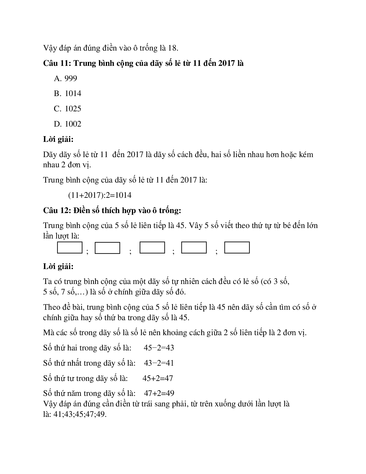 20 câu Trắc nghiệm Tìm số trung bình cộng có đáp án 2023 – Toán lớp 4 (trang 5)
