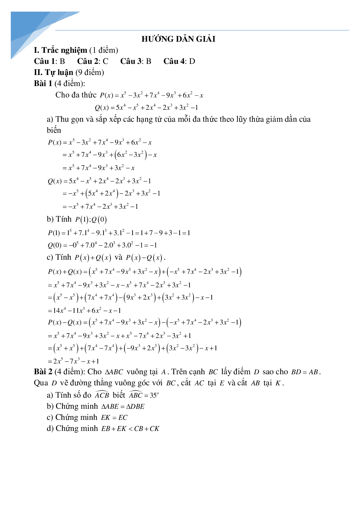 10 đề toán giữa kì 2 lớp 7 các trường Hà Nội (trang 10)