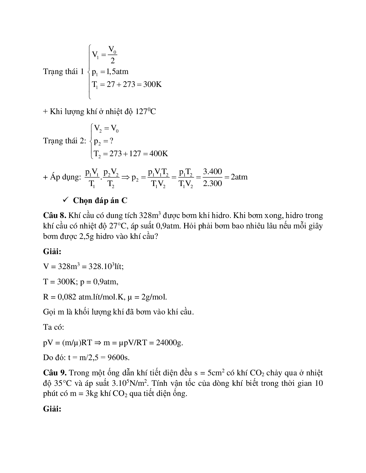 Bài tập về phương trình Cla-pê-rôn Men-đê-lê-ép chọn lọc (trang 6)