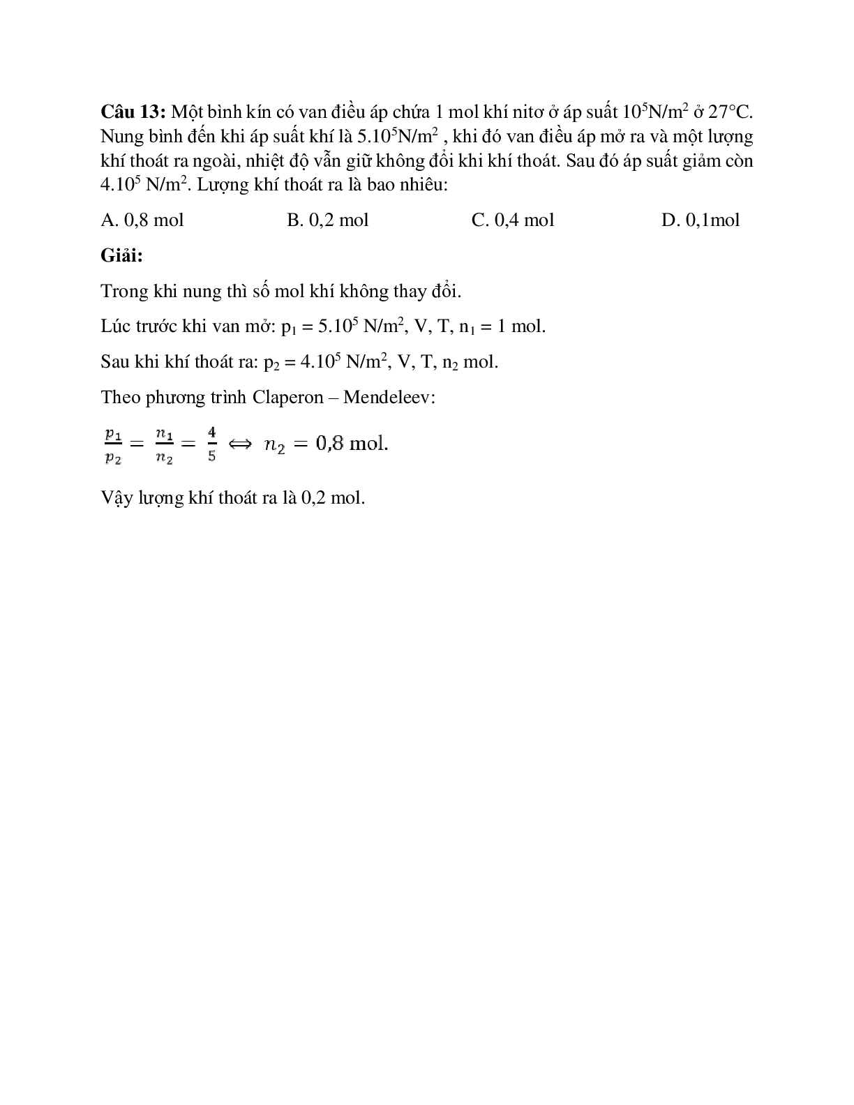Bài tập về phương trình Cla-pê-rôn Men-đê-lê-ép chọn lọc (trang 9)