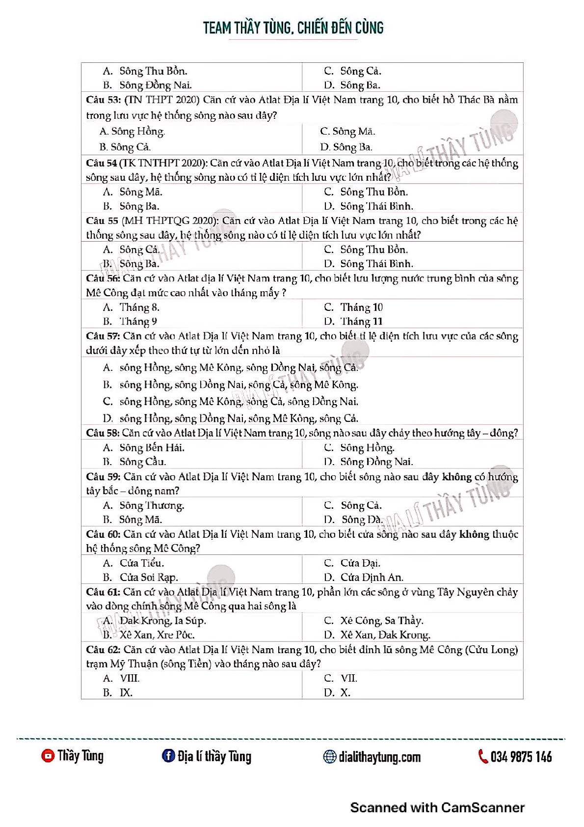 100 câu hỏi Atlat Địa lí tự nhiên Việt Nam lớp 12 (trang 6)