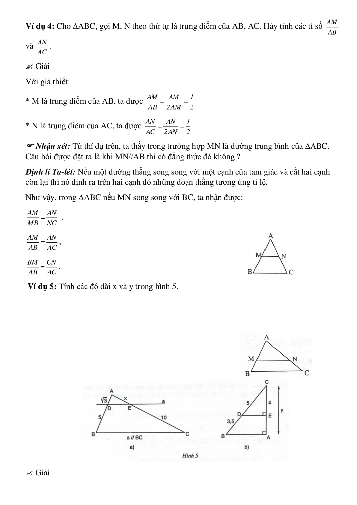 Các dạng bài tập về Định lí Ta-lét trong tam giác chọn lọc (trang 3)