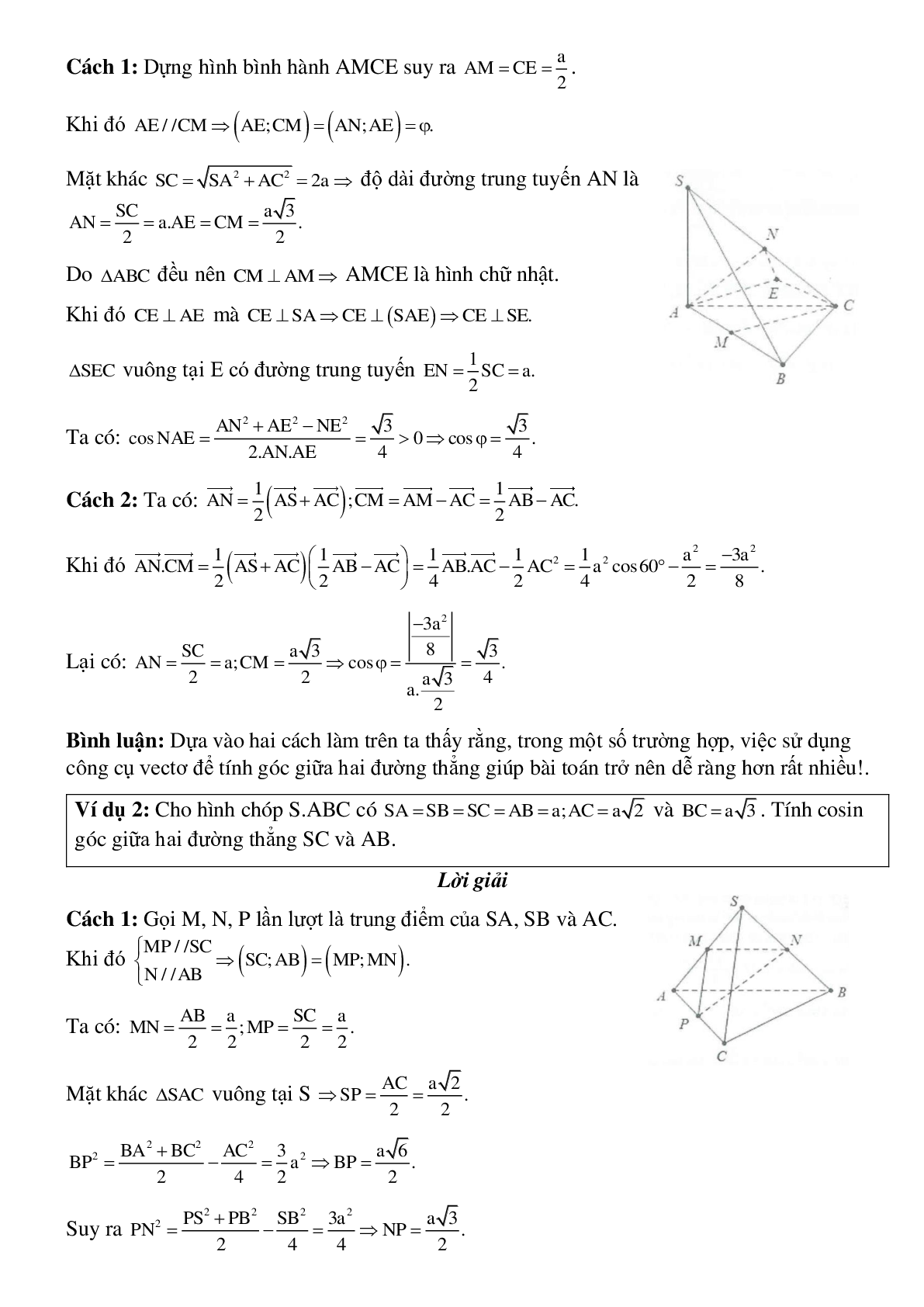Tính góc trong hình học không gian (trang 2)