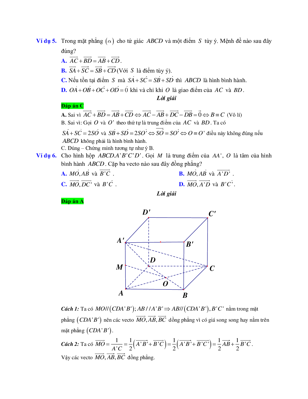 Các bài toán về véc tơ trong không gian (trang 5)