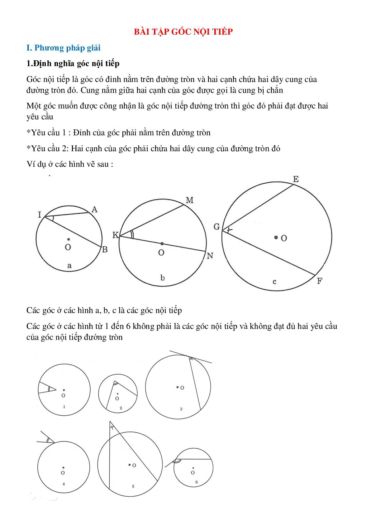 Lý thuyết, bài tập về Góc nội tiếp hình học toán 9 đầy đủ, có lời giải (trang 1)