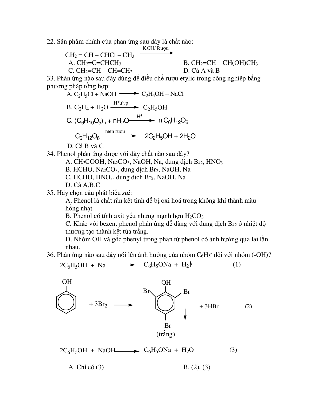 50 câu trắc nghiệm dẫn xuất halogen ancol phenol lớp có đáp án, chọn loc 2023 (trang 5)